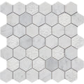 Completa Bianco Venatino 2x2 Hexagon Multi Finish Marble Mosaic