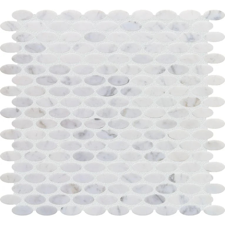 Completa Marble Series Bianco Venatino Flower Honed Marble Mosaic