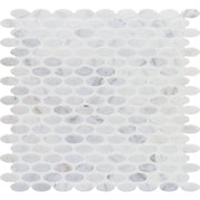Completa Marble Series Bianco Venatino Ellipse Honed Marble Mosaic