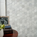 Completa Bianco Venatino 2x2 Hexagon Multi Finish Marble Mosaic