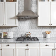 Completa Marble Series Bianco Venatino 4 Inch Hexagon Honed Marble Mosaic