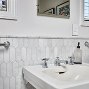 Bianco Venatino Honed 3/4x12 Dome Liner Marble Trim