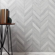 Completa Marble Series Bianco Venatino Flower Honed Marble Mosaic