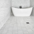 Completa Marble Series Bianco Venatino Flower Honed Marble Mosaic