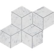 Completa Marble Series Bianco Venatino Flower Honed Marble Mosaic