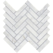 Completa Calacatta Gris 1x4 Herringbone Honed Marble Mosaic
