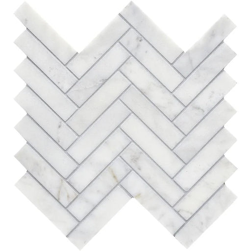 Completa Calacatta Gris 1x4 Herringbone Honed Marble Mosaic