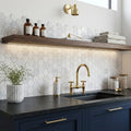 Completa Calacatta Gris 2x2 Hexagon Multi Finish Marble Mosaic — Kitchen backsplash