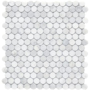 Completa Marble Series Calacatta Gris 3/4 Penny Round Honed Marble Mosaic