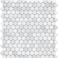 Completa Marble Series Calacatta Gris 3/4 Penny Round Honed Marble Mosaic