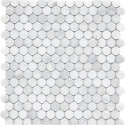 Completa Marble Series Calacatta Gris 3/4 Penny Round Honed Marble Mosaic