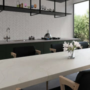 Completa Calacatta Gris Chevron Honed Marble Mosaic