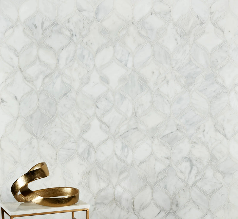 Completa Marble Series Calacatta Gris Ellipse Honed Mosaic