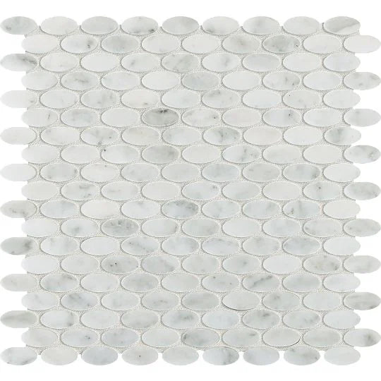 Completa Marble Series Calacatta Gris Ellipse Honed Mosaic