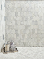 Completa Marble Series Calacatta Gris Ellipse Honed Mosaic