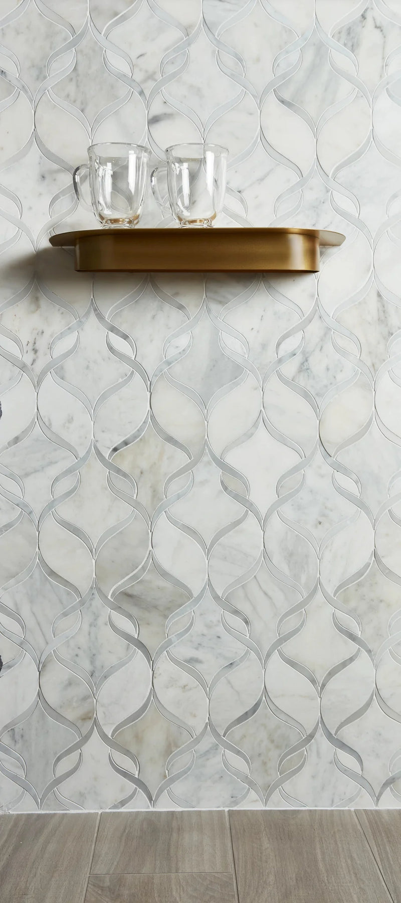 Completa Marble Series Calacatta Gris Ellipse Honed Mosaic