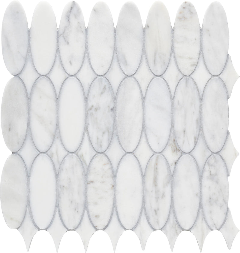 Completa Marble Series Calacatta Gris Feather Honed Mosaic