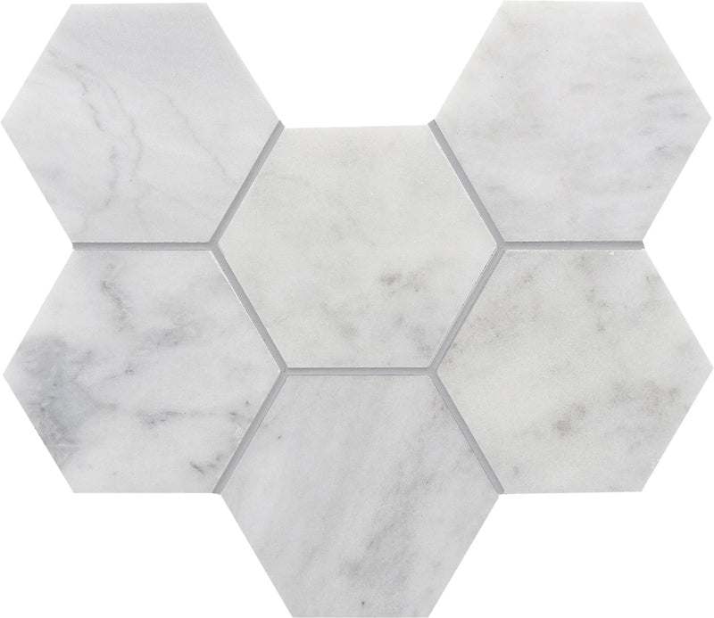 Completa Marble Series Calacatta Gris Feather Honed Mosaic