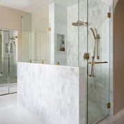 Completa Marble Series Calacatta Gris Flower Honed Mosaic