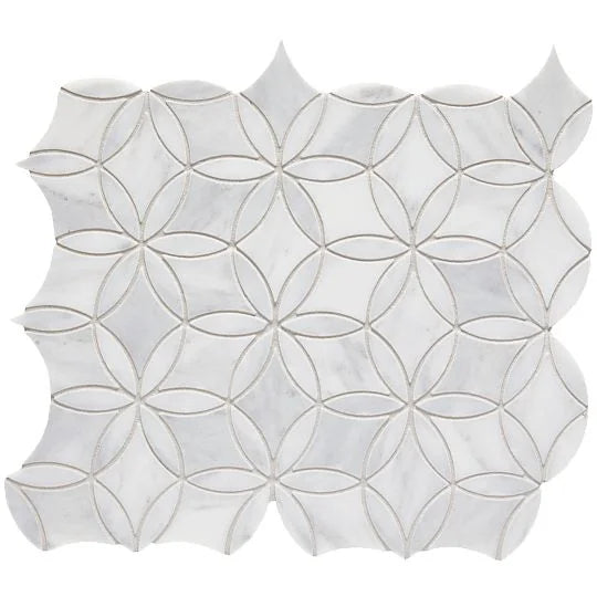 Completa Marble Series Calacatta Gris Flower Honed Mosaic