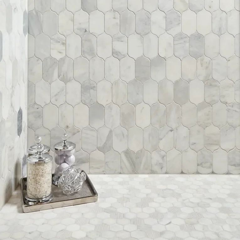Completa Calacatta Gris Honed Lotus Mesh Marble Mosaic