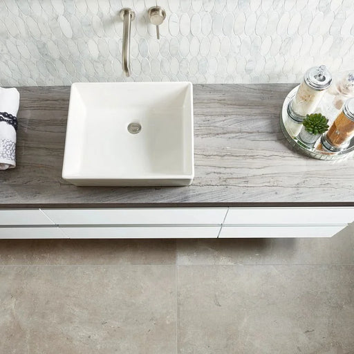 Completa Calacatta Gris Honed Oval Mesh Marble Mosaic