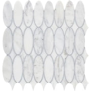 Completa Marble Series Calacatta Gris Ellipse Honed Mosaic