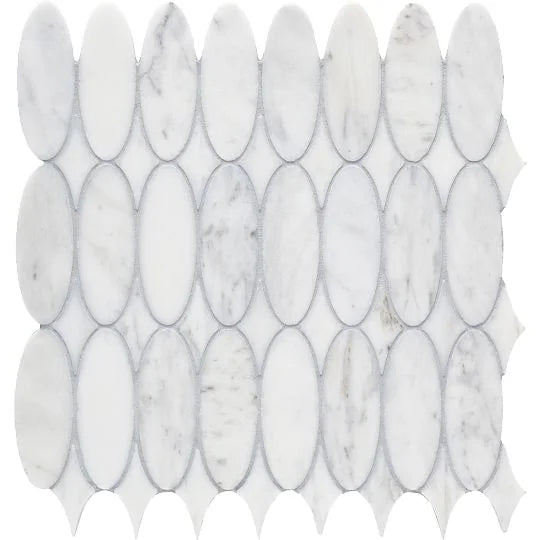 Completa Marble Series Calacatta Gris Ellipse Honed Mosaic