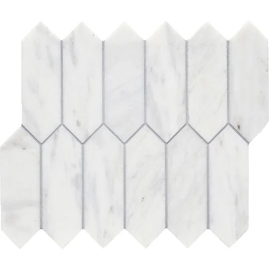 Completa Marble Series Calacatta Gris Picket Honed Marble Mosaic