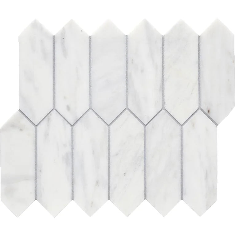 Completa Marble Series Calacatta Gris Picket Honed Marble Mosaic