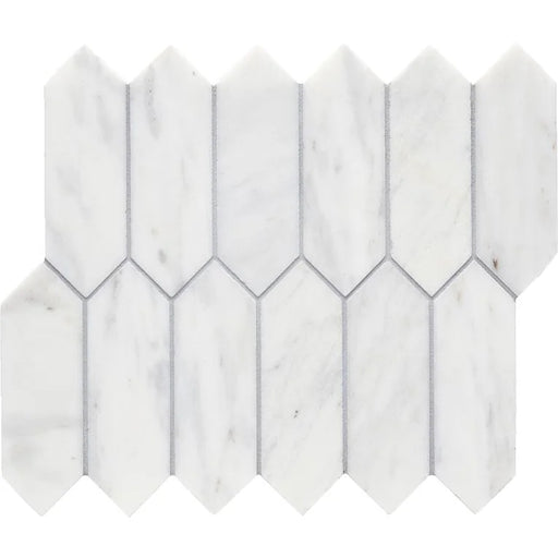 Completa Marble Series Calacatta Gris Picket Honed Marble Mosaic