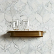 Completa Marble Series Calacatta Gris Ribbon Honed Marble Mosaic