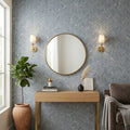 Completa D Blue 1x4 Herringbone Honed Marble Mosaic — Living Room accent wall