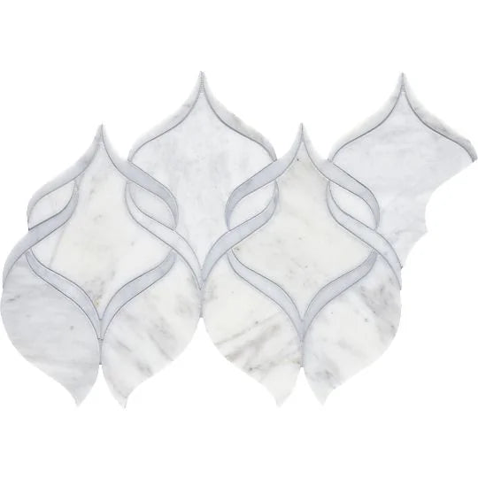 Completa Marble Series Calacatta Gris Ribbon Honed Marble Mosaic