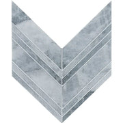 Completa D Blue Chevron Honed Marble Mosaic