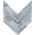 Completa D Blue Chevron Honed Marble Mosaic