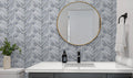 Completa D Blue Chevron Honed Marble Mosaic