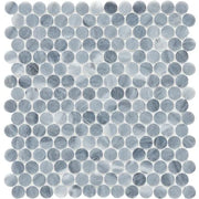 Completa Series D Blue Penny Round 3/4 Honed Marble Mosaic