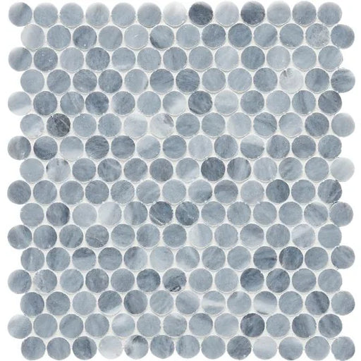 Completa Series D Blue Penny Round 3/4 Honed Marble Mosaic