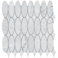 Completa Marble Series Bianco Venatino Oval Honed Marble Mosaic