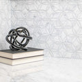 Completa Marble Series Bianco Venatino 4 Inch Hexagon Honed Marble Mosaic