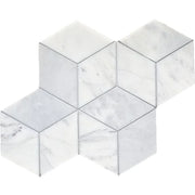 Completa Marble Series Calacatta Gris Rhomboid Honed Marble Mosaic