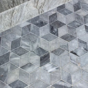 Completa Marble Series D Blue Rhomboid Honed Marble Mosaic