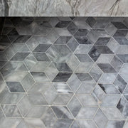 Completa Marble Series D Blue Rhomboid Honed Marble Mosaic