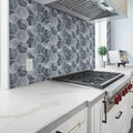 Completa Series D Blue 4 Inch Hexagon Honed Marble Mosaic