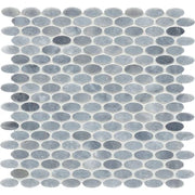 Completa Series D Blue Ellipse Honed Marble Mosaic