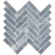 Completa D Blue 1x4 Herringbone Honed Marble Mosaic