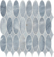 Completa Series D Blue Ellipse Honed Marble Mosaic