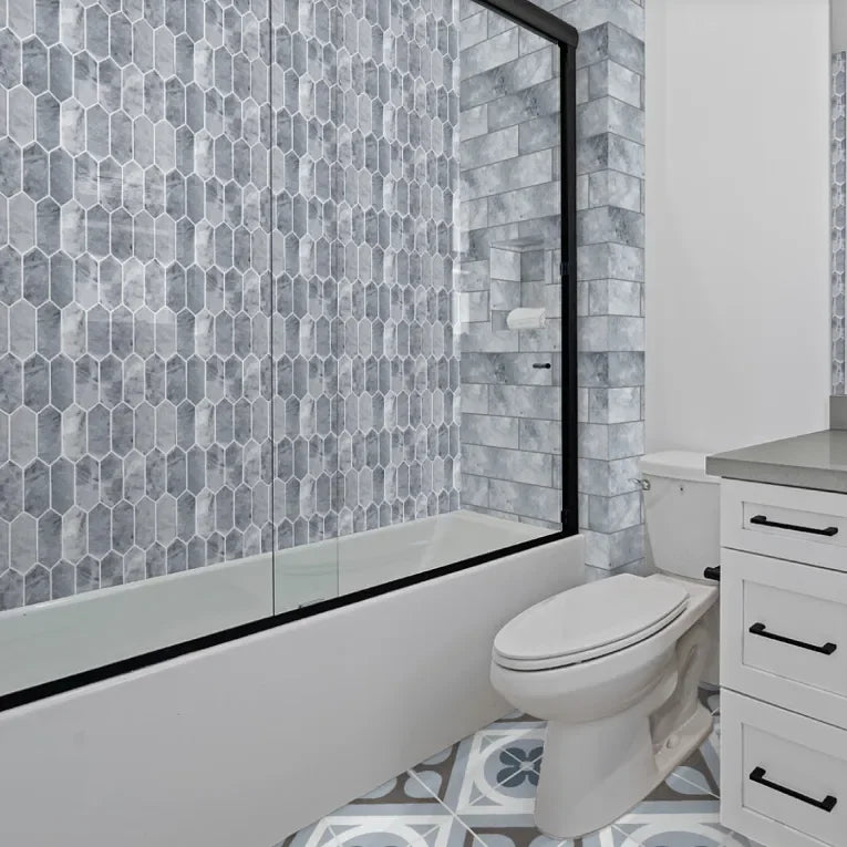 Completa Marble Series D Blue Ribbon Honed Marble Mosaic