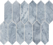 Completa Series D Blue Ellipse Honed Marble Mosaic